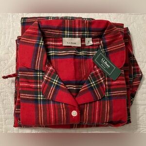 L.L. Bean Scotch Plaid Royal Stewart Tartan Cotton Flannel Pajamas